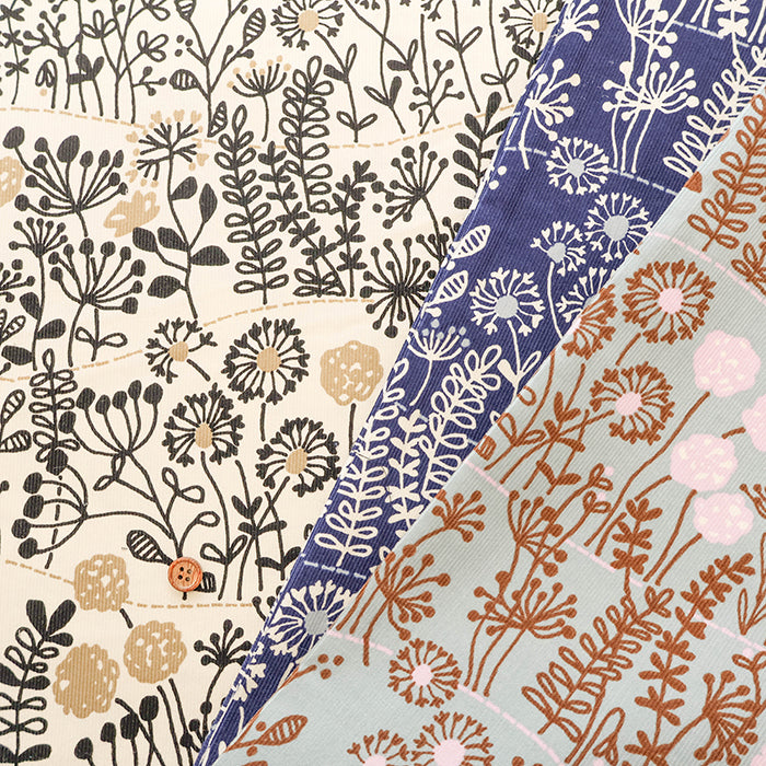 Cotton Shirt Cord Printed Fabric - Wildflowers - nomura tailor