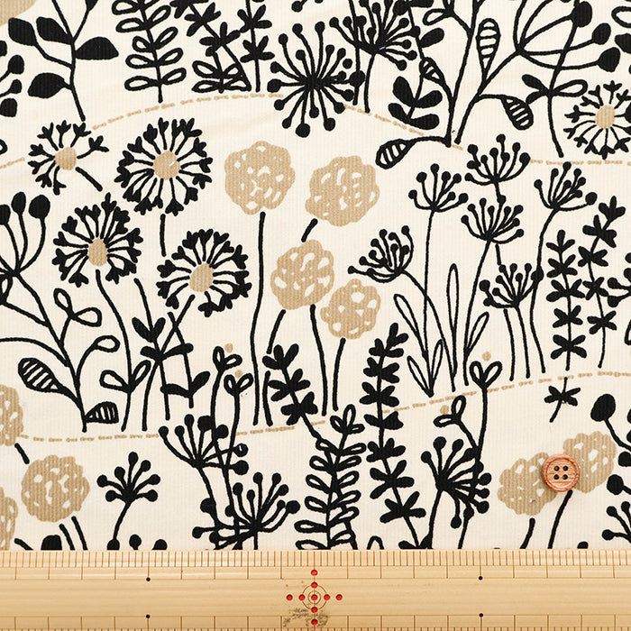 Cotton Shirt Cord Printed Fabric - Wildflowers - nomura tailor