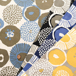 Cotton Shirt Cord Printed Fabric - Ink Blue Flowers - nomura tailor
