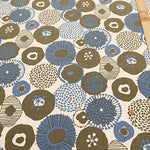 Cotton Shirt Cord Printed Fabric - Ink Blue Flowers - nomura tailor