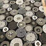 Cotton Shirt Cord Printed Fabric - Ink Blue Flowers - nomura tailor