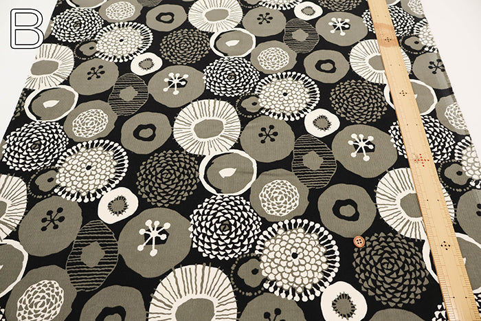 Cotton Shirt Cord Printed Fabric - Ink Blue Flowers - nomura tailor
