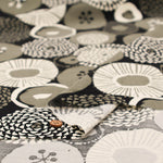 Cotton Shirt Cord Printed Fabric - Ink Blue Flowers - nomura tailor