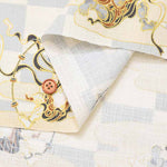 Cotton Dobby Print Fabric - Japanese Pattern, Checkered, Wind God Thunder God - nomura tailor