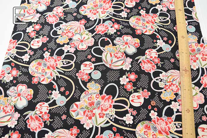 Cotton Dobby Printed Fabric - Japanese Ball - nomura tailor