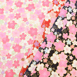 Cotton Dobby Gold Fabric - Japanese Pattern Cherry Blossoms - nomura tailor