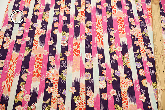 Cotton Dobby Fabric - Japanese Pattern Stripe - nomura tailor