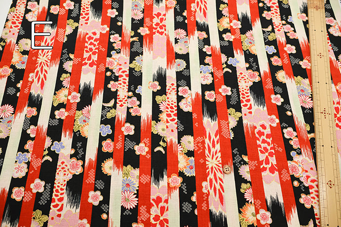 Cotton Dobby Fabric - Japanese Pattern Stripe - nomura tailor