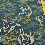 Cotton Dobby Fabric - Japanese Pattern Horse - nomura tailor