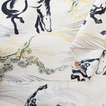 Cotton Dobby Fabric - Japanese Pattern Horse - nomura tailor