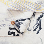 Cotton Dobby Fabric - Japanese Pattern Horse - nomura tailor