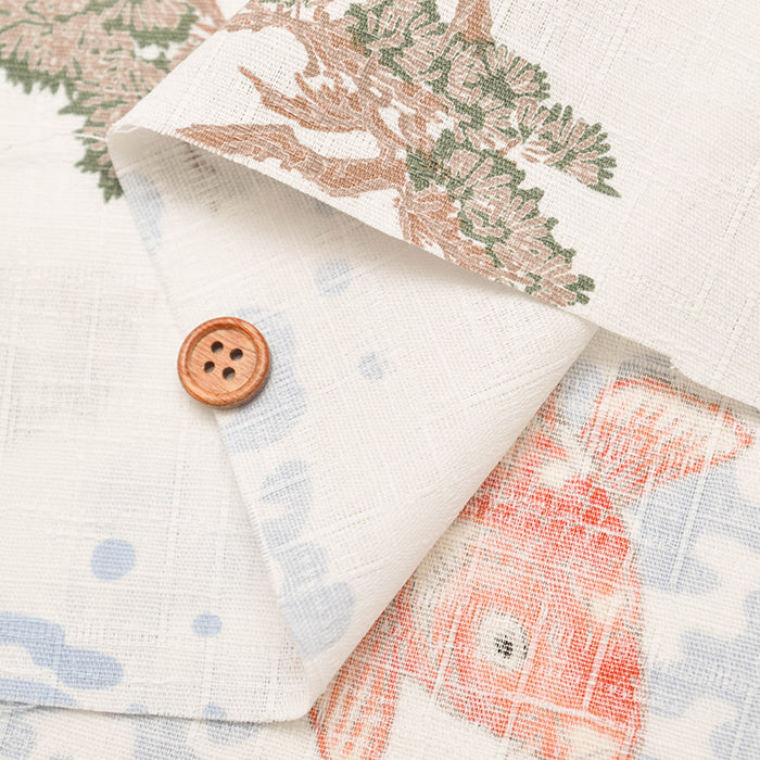 Cotton Dobby Fabric  - Japanese Pattern - Carp - nomura tailor