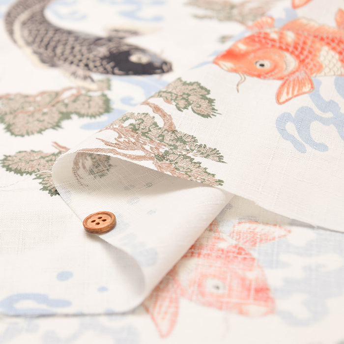 Cotton Dobby Fabric  - Japanese Pattern - Carp - nomura tailor