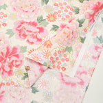 Cotton Dobby Fabric  - Japanese Pattern - Peony - nomura tailor