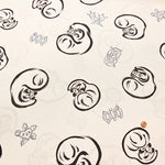 Polyester Chirimen (Crepe) Printed Fabric - Daruma - nomura tailor