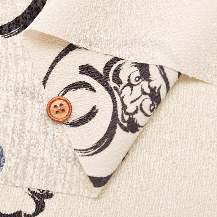 Polyester Chirimen (Crepe) Printed Fabric - Daruma - nomura tailor