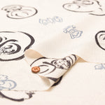 Polyester Chirimen (Crepe) Printed Fabric - Daruma - nomura tailor