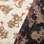 Polyester Chirimen (Crepe) Printed Fabric - Dragon - nomura tailor