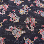 Polyester Chirimen (Crepe) Printed Fabric - Dragon - nomura tailor