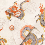 Polyester Chirimen (Crepe) Printed Fabric - Dragon - nomura tailor