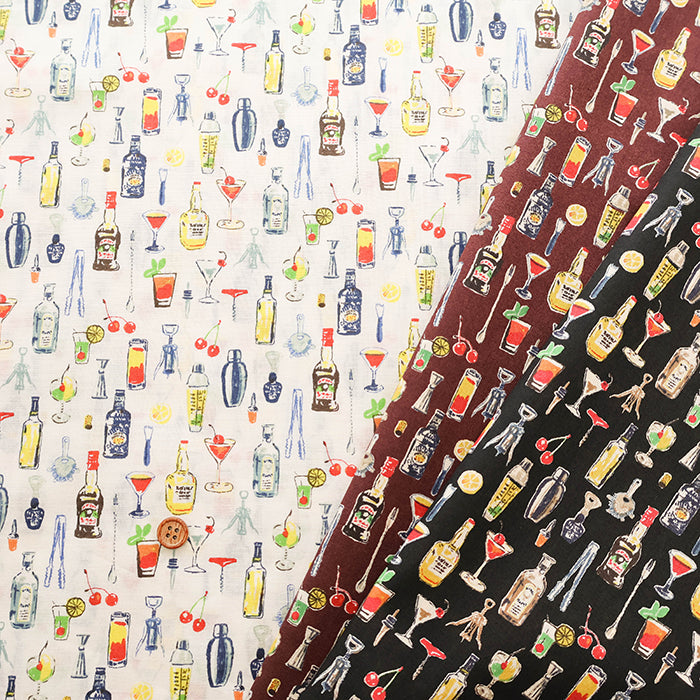 60"Cotton Lawn Print Fabric Liquor - nomura tailor