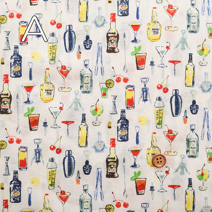 60"Cotton Lawn Print Fabric Liquor - nomura tailor