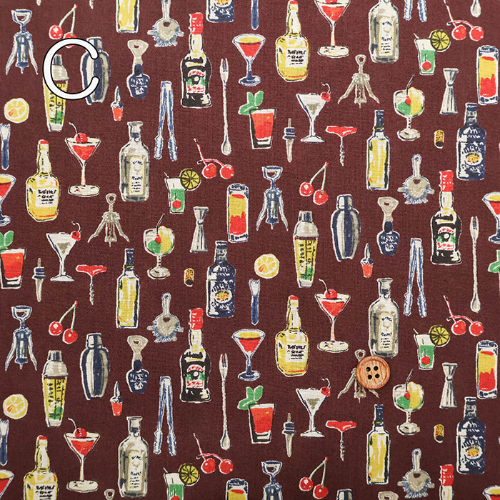 60"Cotton Lawn Print Fabric Liquor - nomura tailor