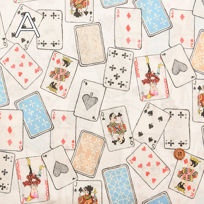 Cotton 60 Lawn Fabric - Musician's Trump Card - nomura tailor