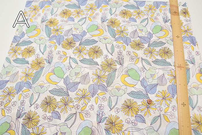 60"Cotton Lawn Fabric - Flower - nomura tailor