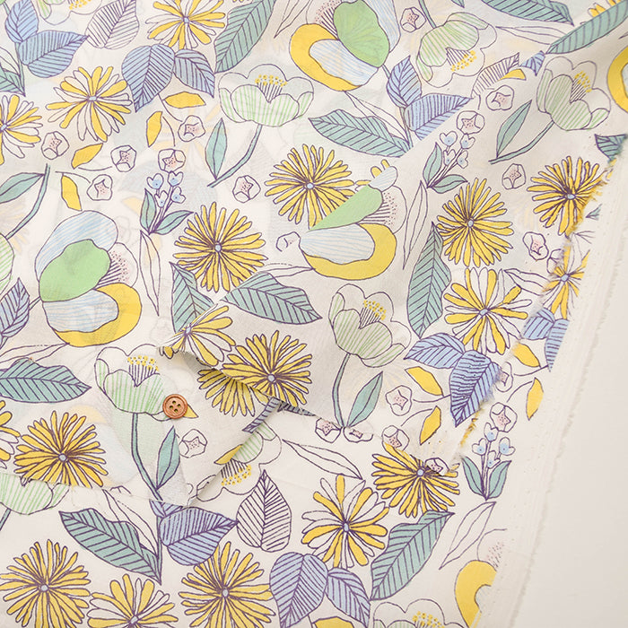 60"Cotton Lawn Fabric - Flower - nomura tailor
