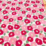 Cotton Shantung Print Fabric - Camellia - nomura tailor