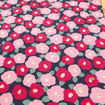 Cotton Shantung Print Fabric - Camellia - nomura tailor