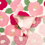 Cotton Shantung Print Fabric - Camellia - nomura tailor