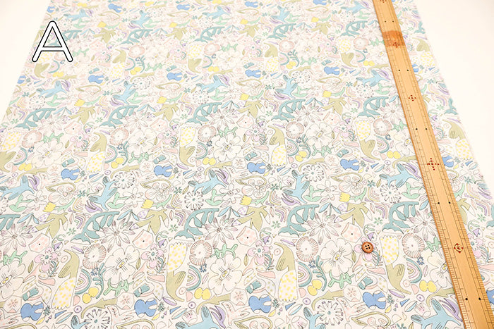 60"Cotton Lawn Fabric - Flower - nomura tailor