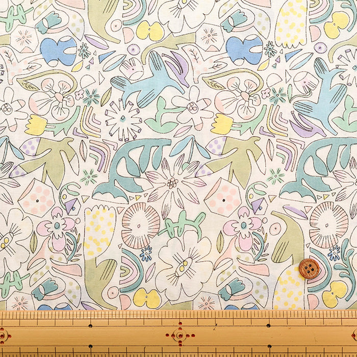60"Cotton Lawn Fabric - Flower - nomura tailor