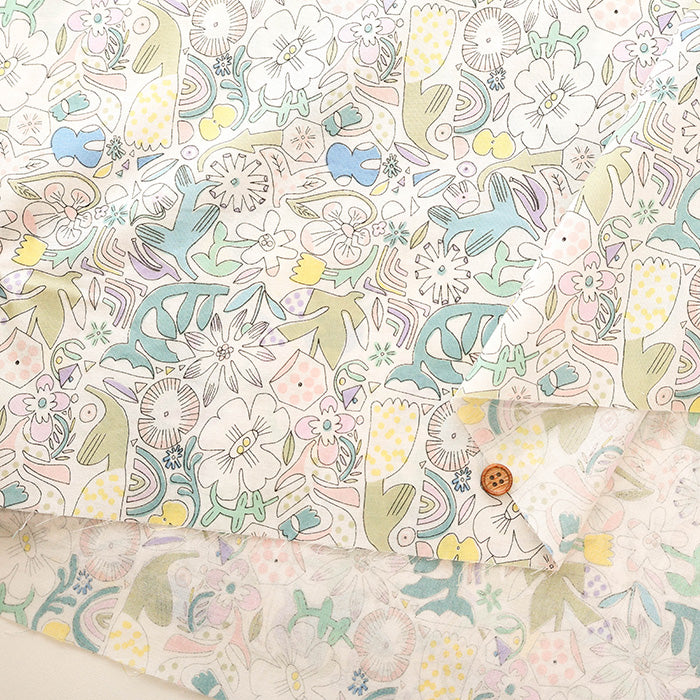60"Cotton Lawn Fabric - Flower - nomura tailor
