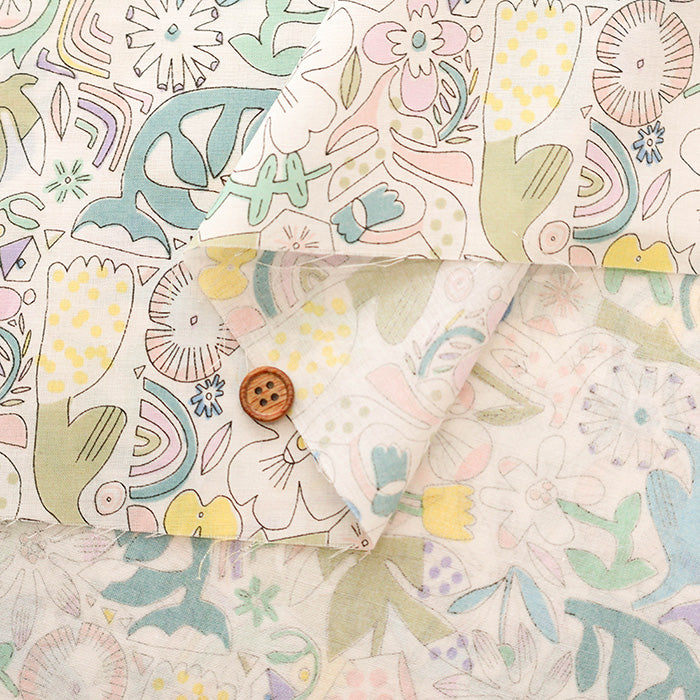 60"Cotton Lawn Fabric - Flower - nomura tailor