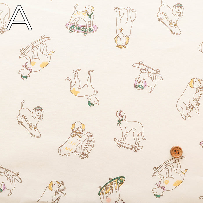 60” Cotton Lawn Fabric - Stylish Dog - nomura tailor
