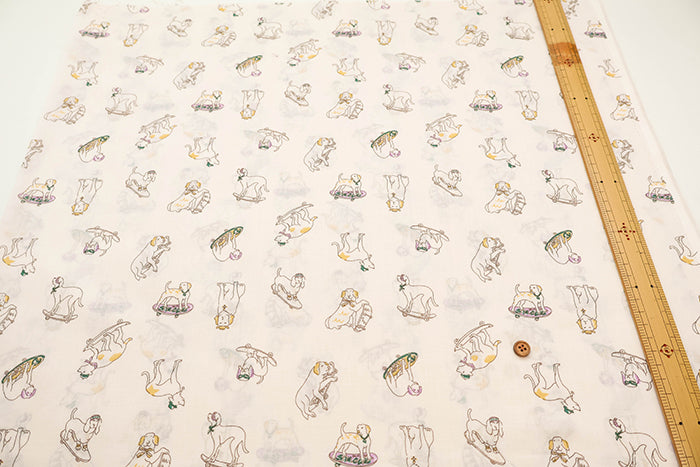 60” Cotton Lawn Fabric - Stylish Dog - nomura tailor