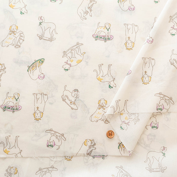 60” Cotton Lawn Fabric - Stylish Dog - nomura tailor