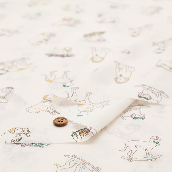 60” Cotton Lawn Fabric - Stylish Dog - nomura tailor