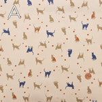 21W Cotton Corduroy Printed Fabric - Cat - nomura tailor