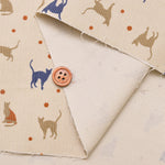 21W Cotton Corduroy Printed Fabric - Cat - nomura tailor