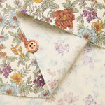 21W Cotton Corduroy Print Fabric - Drawing Flower - nomura tailor