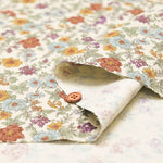 21W Cotton Corduroy Print Fabric - Drawing Flower - nomura tailor