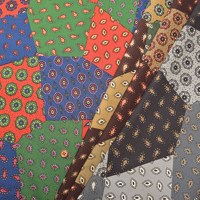 Cotton Broadcloth Fabric - Paisley Patchwork - nomura tailor