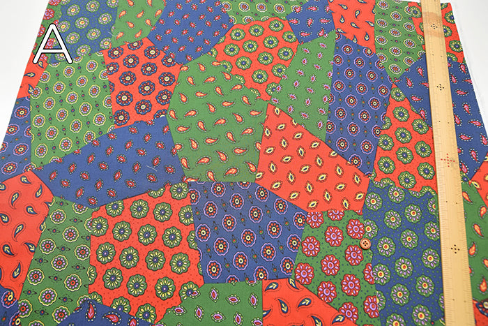 Cotton Broadcloth Fabric - Paisley Patchwork - nomura tailor