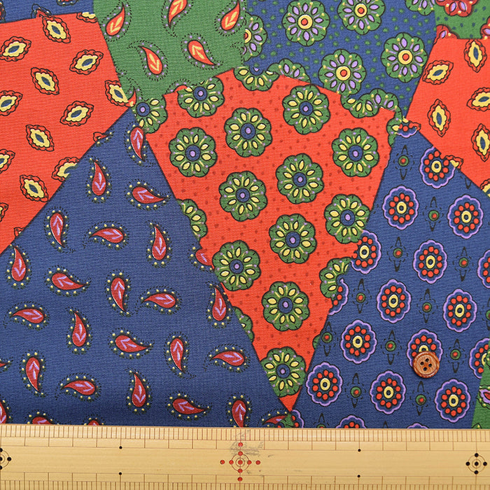 Cotton Broadcloth Fabric - Paisley Patchwork - nomura tailor
