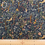 Cotton Fine Corduroy Print Fabric - Forest and Animals - nomura tailor