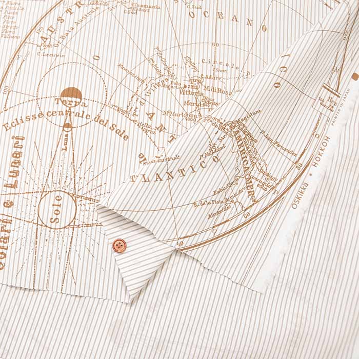 Cotton Typewriter Dump Print Fabric - Stripe Motif - nomura tailor